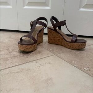 Journee Collection Dark Brown Wedge Sandals, size 5.5